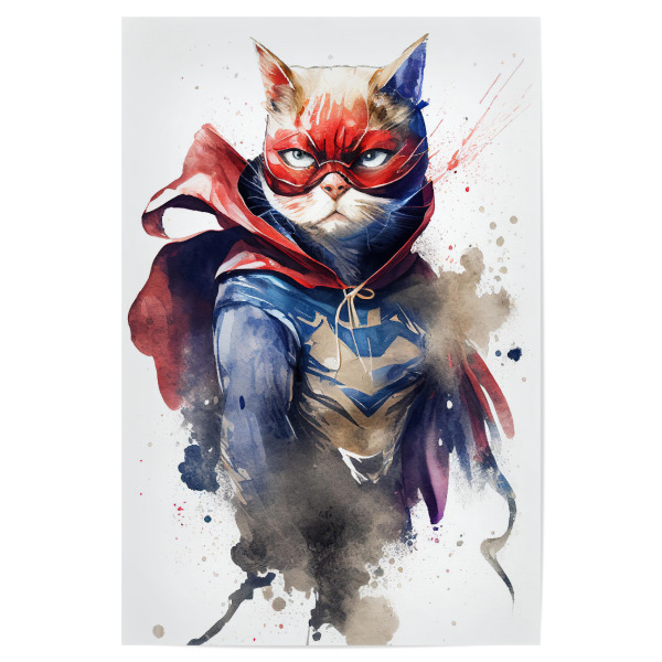Poster "Superheld Katze" artboxONE - Tiere,Lustig
