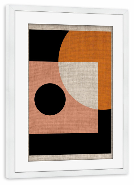 Poster mit Rahmen weiß "Linen - modern retro LOLA" artboxONE - Abstrakt - Japandi,Modern,Art,Ibiza,Kunstdruck,Geschenk,Einrichtung,Abstrakt,Kunst