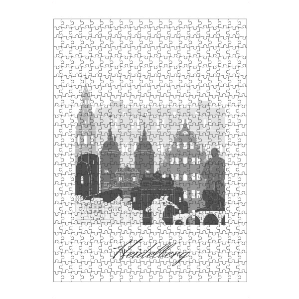 artboxONE Puzzle "Heidelberger Skyline schwarz weiß" artboxONE - Städte,Reise,Architektur,Kartografie