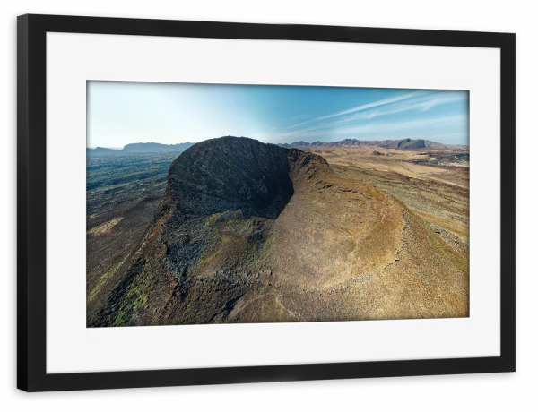 Poster mit Rahmen schwarz "Caldera Los Arrabales- Krater;Pano" artboxONE - Städte,Natur,Reise,Reise / Strand und Meer,Reise / Länder
