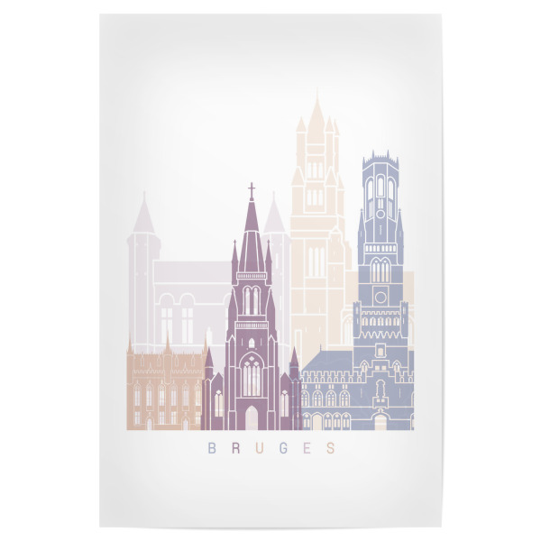 Poster "Brügge Skyline Pastell" artboxONE - Städte,Architektur
