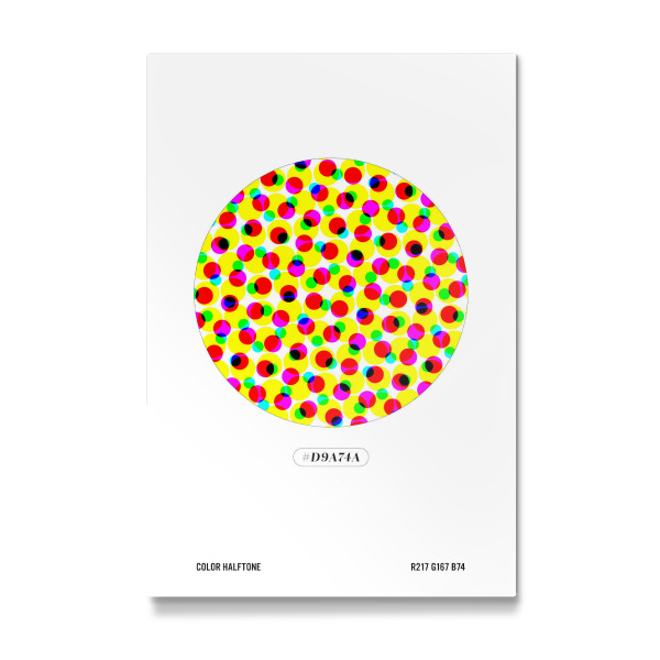 Galerie-Print "Halftone Circle- Farbe:#D9a74a" 30x20 cm artboxONE
