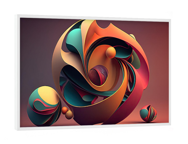 Poster mit weißem Rahmen "Abstrakte rote Kugel" artboxONE - Abstrakt,Geometrie