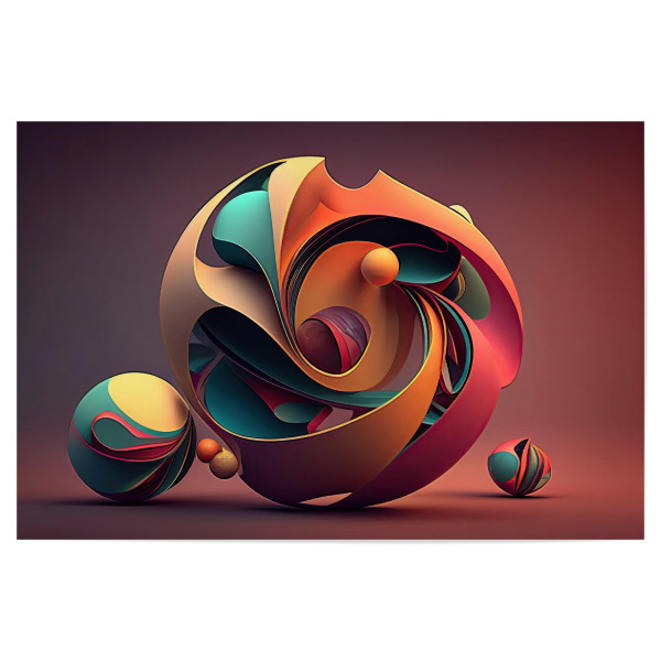 Poster 30x20 cm "Abstrakte rote Kugel" artboxONE - Abstrakt,Geometrie