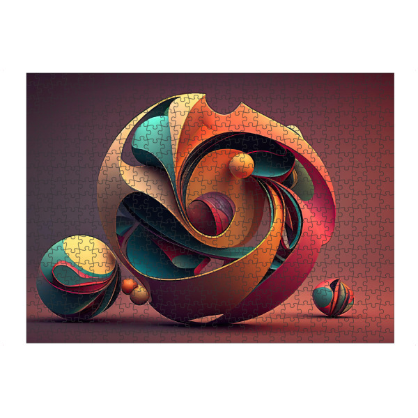 Puzzle Ravensburger "Abstrakte rote Kugel" artboxONE - Abstrakt,Geometrie