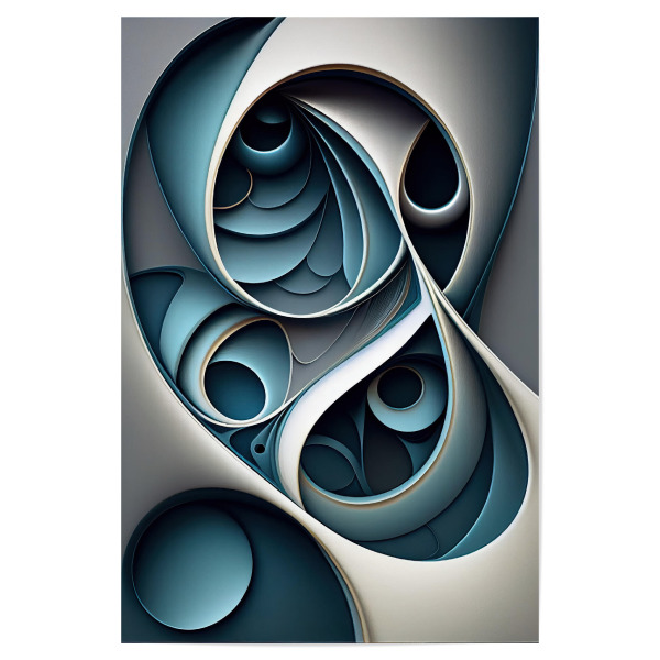 Poster 30x20 cm "Graue und blaue Formenmalerei" artboxONE - Abstrakt