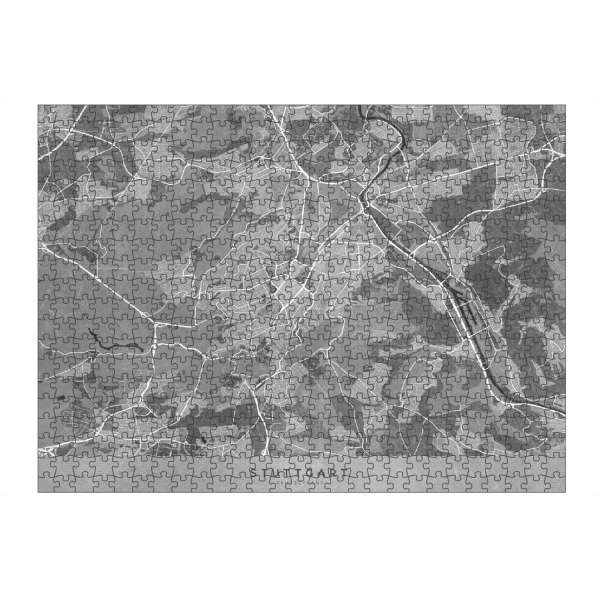 Puzzle Ravensburger "Karte-Stuttgart in Vintage-Grau" artboxONE - Kartografie - Karte,Stuttgart,Deutschland,Verzweifelt - Bild karte