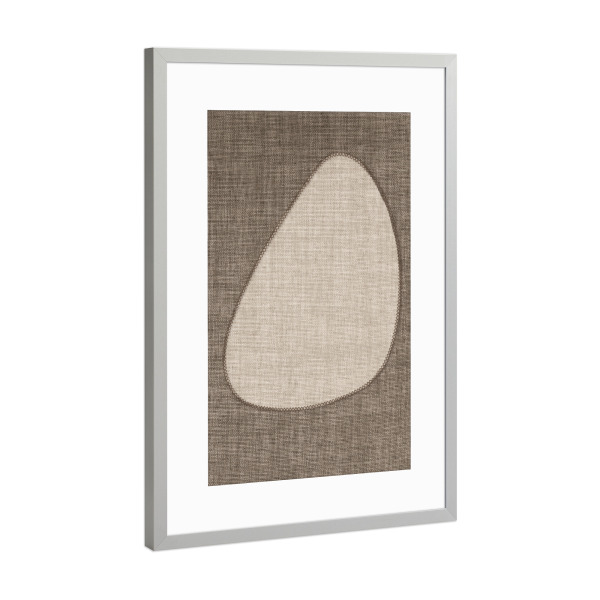 Poster mit Rahmen Silber "Linen art Linda" artboxONE - Abstrakt - Japandi,Modern,Art,Wabisabi,Ibiza,Kunstdruck,Vacation,Geschenk,Einrichtung