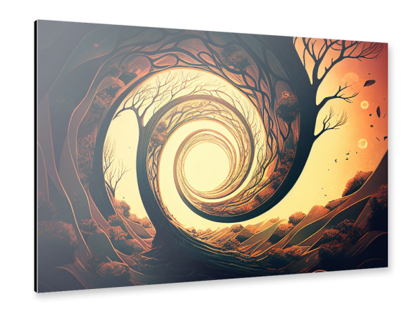 Alu-Dibond "Spiralbaummalerei" 30x20 cm artboxONE