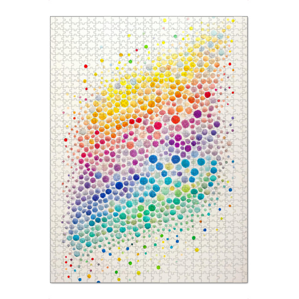 Puzzle Ravensburger "Bunte Aquarellpunkte" artboxONE - Abstrakt - Kunst,Kreis,Kreise,Punkte,Farbton,Malerei,Muster,Punkte,Regenbogen,Textur,Aquarell