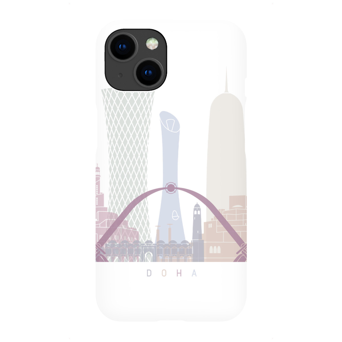 "DOHA-SKYLINE-PASTELL"für iPhone - Premium-Case Handyhülle artboxONE