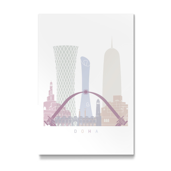 Galerie-Print "DOHA-SKYLINE-PASTELL" 30x20 cm artboxONE