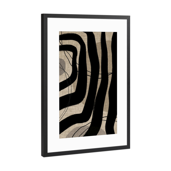 Poster mit Rahmen Schwarz (Metallic) "Linen collection - japandi BOB" artboxONE - Abstrakt