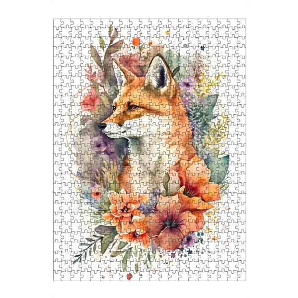 artboxONE Puzzle "Schöner Fuchs mit Blumen" artboxONE - Floral,Tiere
