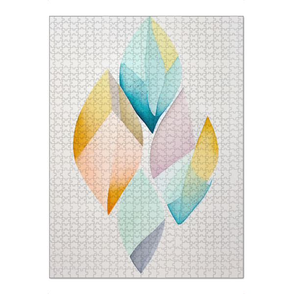 Puzzle Ravensburger "4 Aquarellformen" artboxONE - Abstrakt - 4,Abstrakt,Kunst,Hell,Kontrastarm,Farbe,Malerei,Pastell,Ruhig,Form,Formen,Aquarell