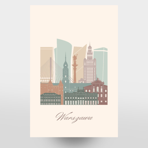 Warsaw skyline sage green style