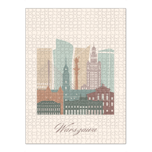 Puzzle Ravensburger "Warschauer Skyline in Salbeigrün" artboxONE - Städte,Reise,Architektur,Kartografie