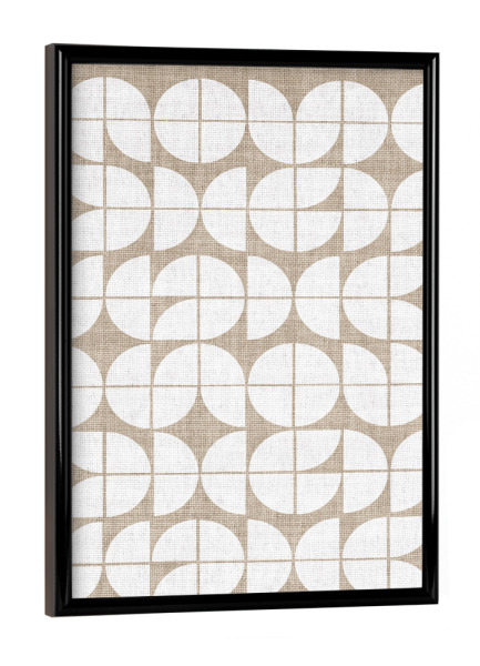 Poster mit schwarzem Rahmen "LINEN - BAO HOUSE white" artboxONE - Abstrakt - Japandi,Modern,Art,Ibiza,Kunstdruck,Geschenk,Einrichtung,Abstrakt,Kunst