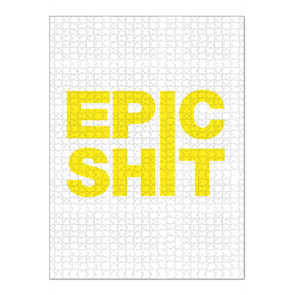 Puzzle Ravensburger "EPIC SHIT" artboxONE - Typografie,Lustig - Epic,Shit,Kaligrafie,Typography,Schriftzug,Art,Yellow,Gelb,Weiß,White - Bild epic