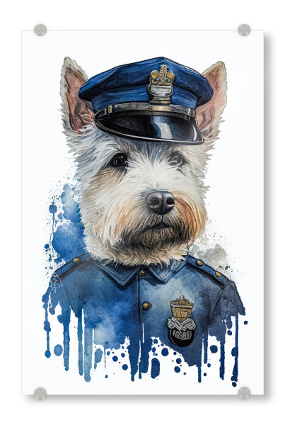 Acrylglasbild "Polizeiterrier" artboxONE - Tiere,Lustig