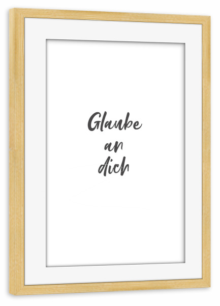 Poster mit Rahmen kiefer "An dich" artboxONE - Typografie,Liebe,Buchstaben / D,Buchstaben / G