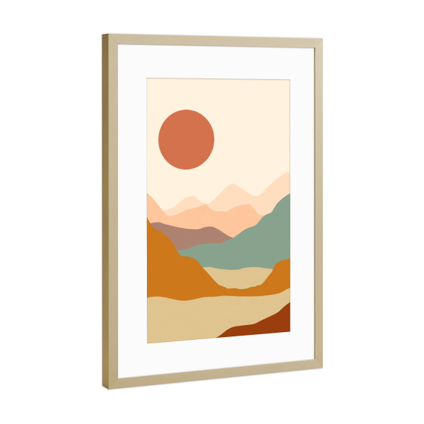 Poster mit Rahmen Gold "Ein Tag nach dem anderen" artboxONE - Abstrakt