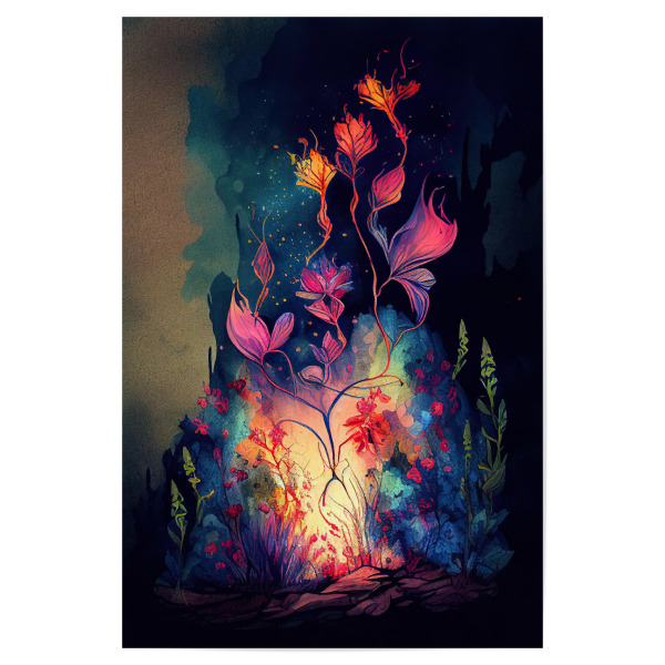 Poster "Rosa leuchtende Blumen" artboxONE - Abstrakt