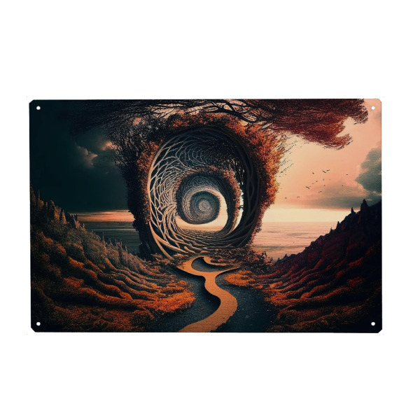 Holzbild "Entfernter spiralförmiger Pfad" artboxONE - Abstrakt