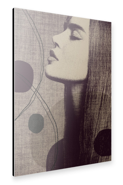 Alu-Dibond "Linen collection - woman with dots" 30x20 cm artboxONE