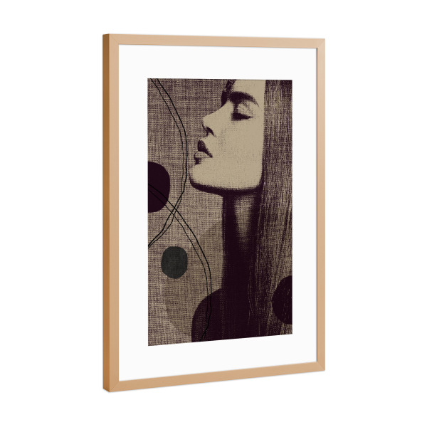 Poster mit Rahmen Kupfer "Linen collection - woman with dots" artboxONE - Abstrakt