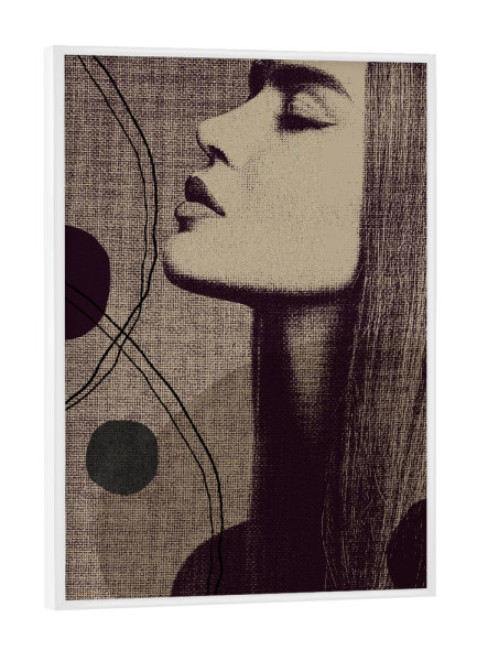 Poster mit weißem Rahmen "Linen collection - woman with dots" artboxONE - Abstrakt