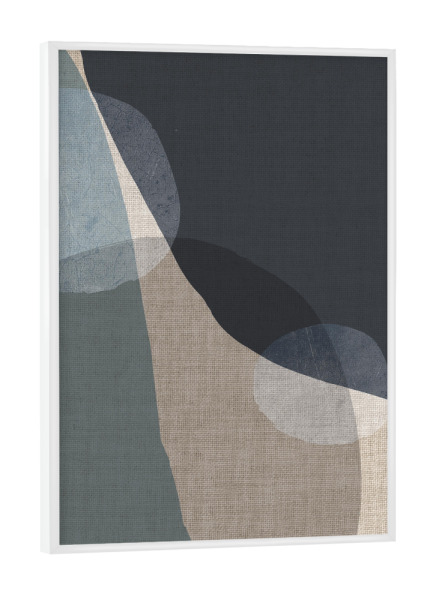 Poster mit weißem Rahmen "LINEN collection - Blue ocean" artboxONE - Abstrakt