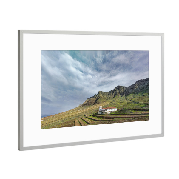 Poster mit Rahmen Silber "Fuerteventura - Villa Winter, Pano" artboxONE - Städte,Natur,Reise,Architektur,Reise / Strand und Meer