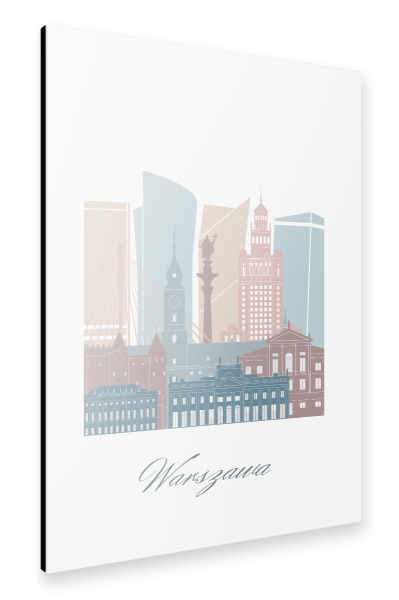 Alu-Dibond "Warschauer Skyline in Erdtöne" 30x20 cm artboxONE