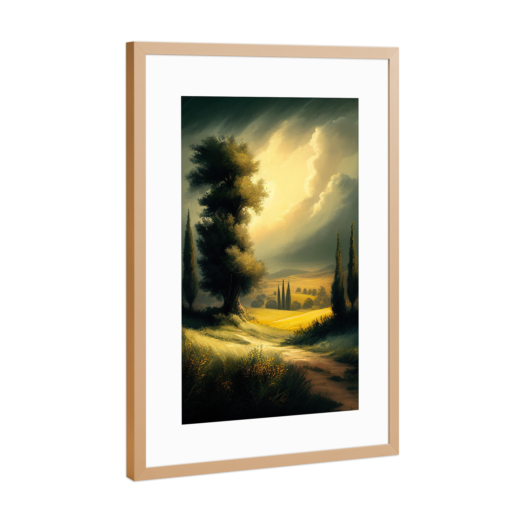 Poster mit Rahmen Kupfer "Toskana-Malerei" artboxONE - Reise / Asien
