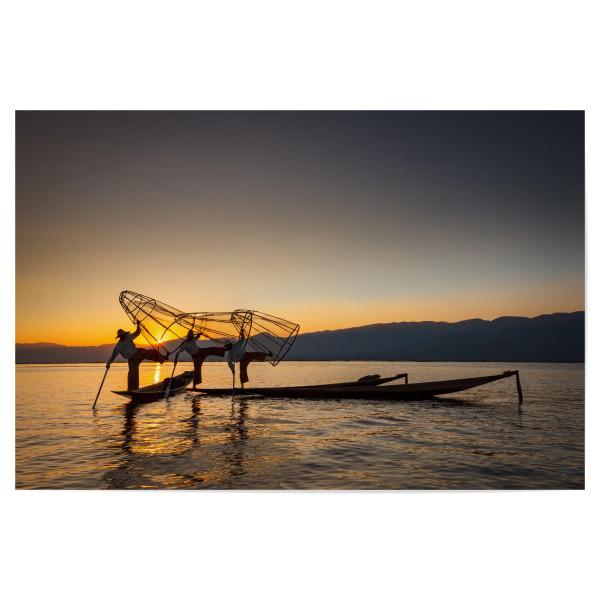 Poster 30x20 cm "Inle See bei Sonnenuntergang" artboxONE - Natur,Reise / Asien