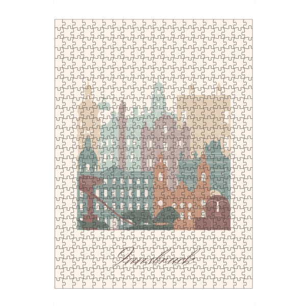 artboxONE Puzzle "Innsbrucker Skyline in Salbeigrün" artboxONE - Städte,Reise,Architektur,Kartografie