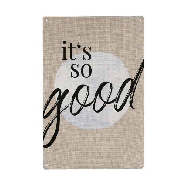 Metall Poster "Linen - It's so good" artboxONE - Abstrakt - Japandi,Modern,Art,Ibiza,Kunstdruck,Geschenk,Einrichtung,Abstrakt,Kunst - Blechschild