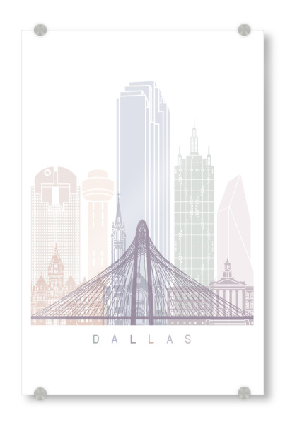 Acrylglasbild "DALLAS-SKYLINE-PASTELL" artboxONE - Städte,Architektur