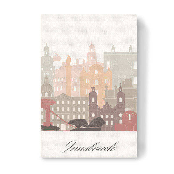 Leinwandbild "Innsbrucker Skyline in Terrakotta" artboxONE - Städte,Reise,Architektur,Kartografie