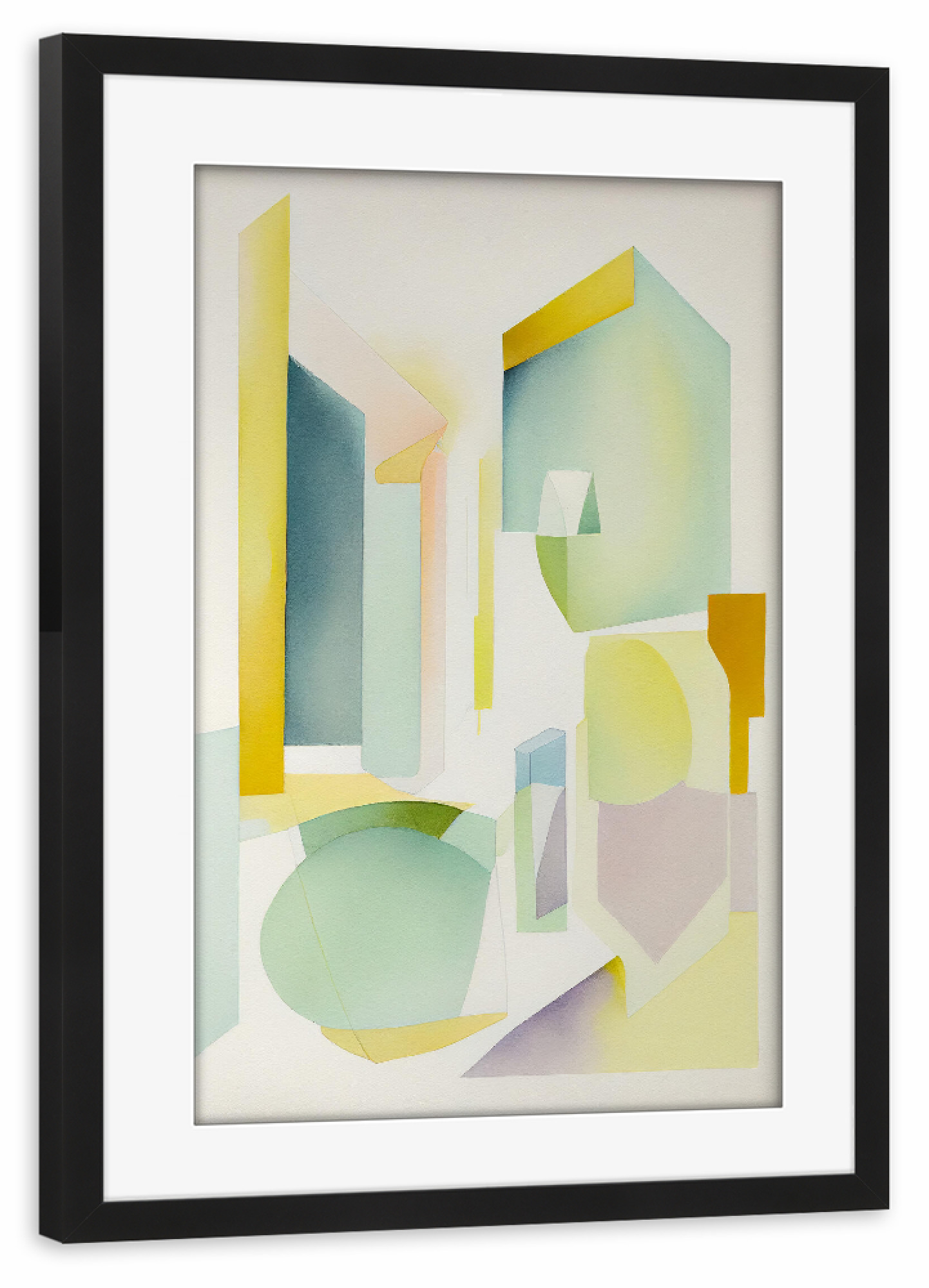 Poster mit Rahmen schwarz "Abstrakte Aquarellgeometrien" artboxONE - Abstrakt,Geometrie