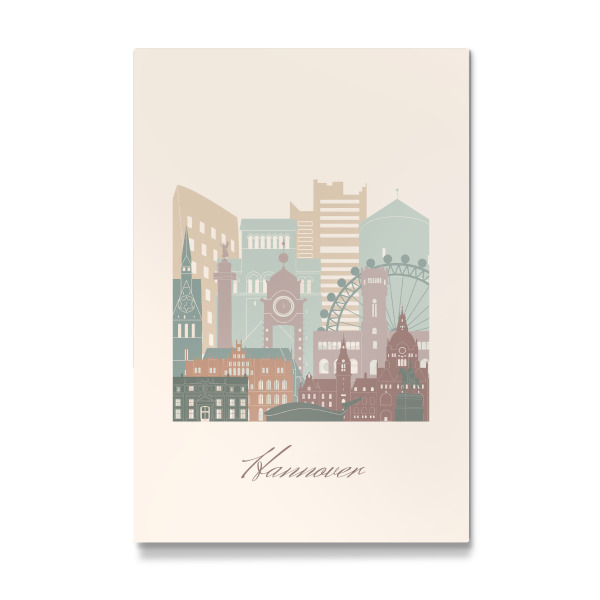 Galerie-Print "Hannover Skyline in Salbeigrün" 30x20 cm artboxONE