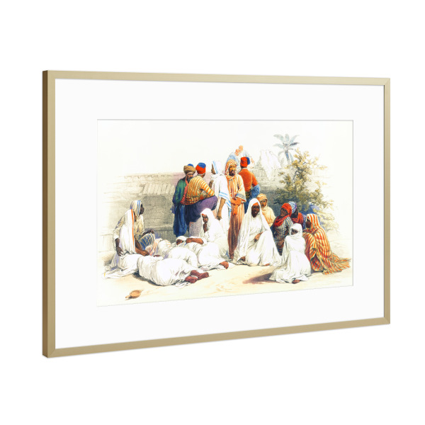 Poster mit Rahmen Gold "Auf dem Sklavenmarkt in Kairo" artboxONE - Menschen,Reise / Afrika,Für Papa,Männer