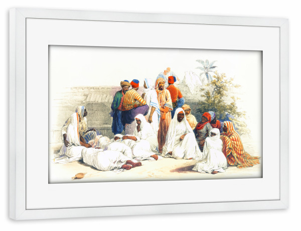Poster mit Rahmen weiß "Auf dem Sklavenmarkt in Kairo" artboxONE - Menschen,Reise / Afrika,Für Papa,Männer
