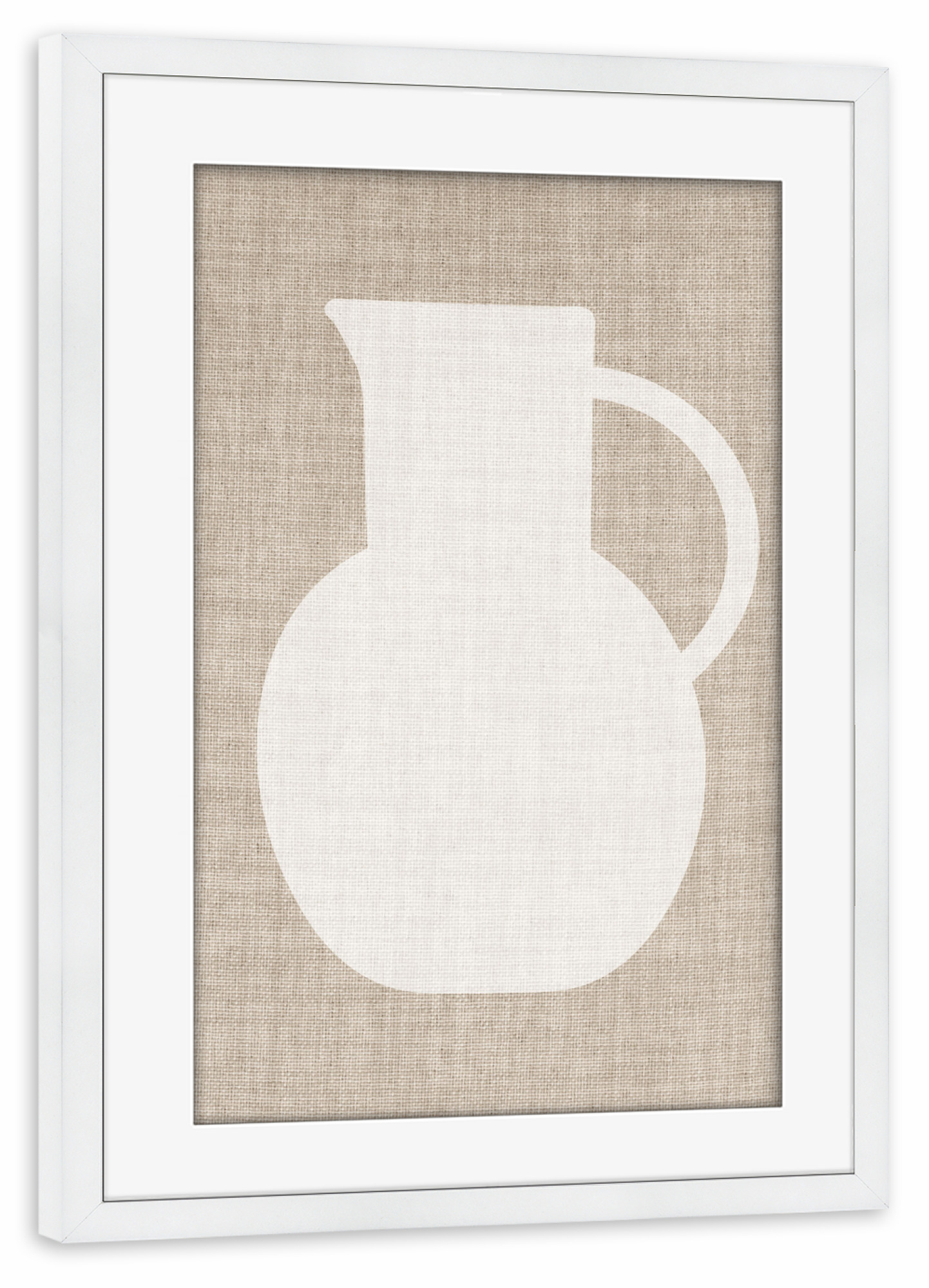 Poster mit Rahmen weiß "Linen vase white LUK" artboxONE - Abstrakt - Japandi,Modern,Art,Wabisabi,Ibiza,Kunstdruck,Vacation,Geschenk,Einrichtung