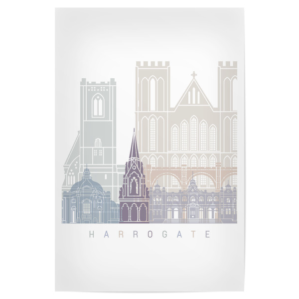 Poster 30x20 cm "HARROGATE-SKYLINE-PASTELL" artboxONE - Städte,Architektur