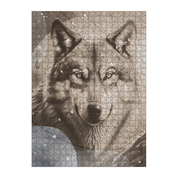artboxONE Puzzle "LINEN - modern art WOLF" artboxONE - Abstrakt - Modern,Art,Kunstdruck,Geschenk,Einrichtung,Kunst,Wolf,Tier - Bild modern