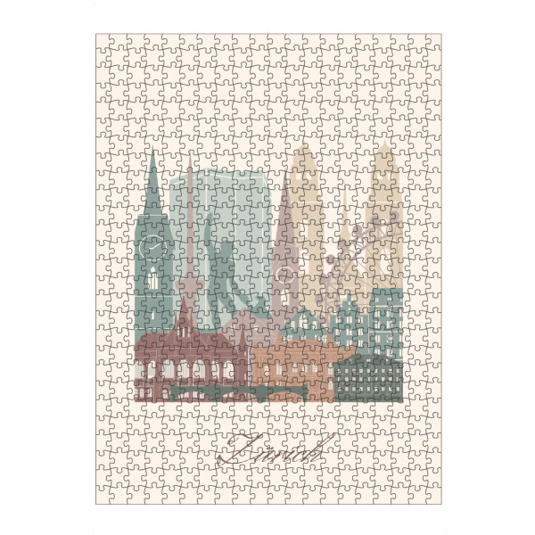 artboxONE Puzzle "Zürcher Skyline in salbeigrün" artboxONE - Städte,Reise,Architektur,Städte / Zürich,Kartografie