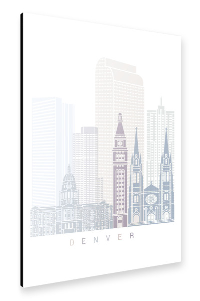 Alu-Dibond "DENVER SKYLINE PASTELL" 30x20 cm artboxONE