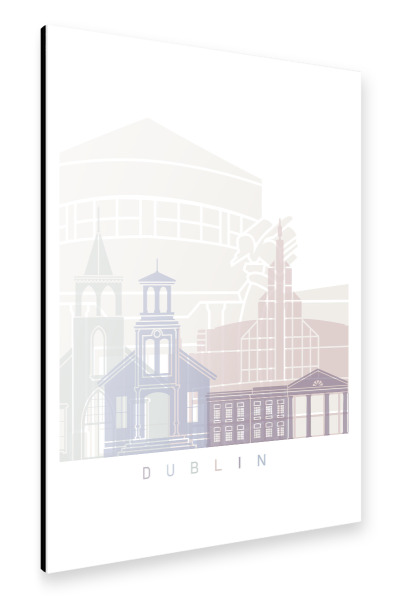 Alu-Dibond "DUBLIN CA SKYLINE PASTELL" 30x20 cm artboxONE